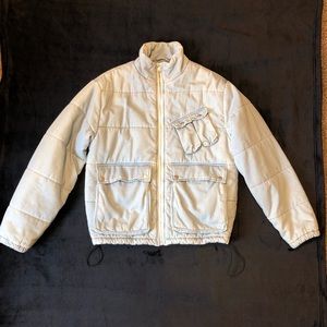 Denim Utility Puffer Jacket